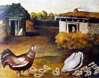 Niko Pirosmanashvili Brooder with Chicks oil painting picture